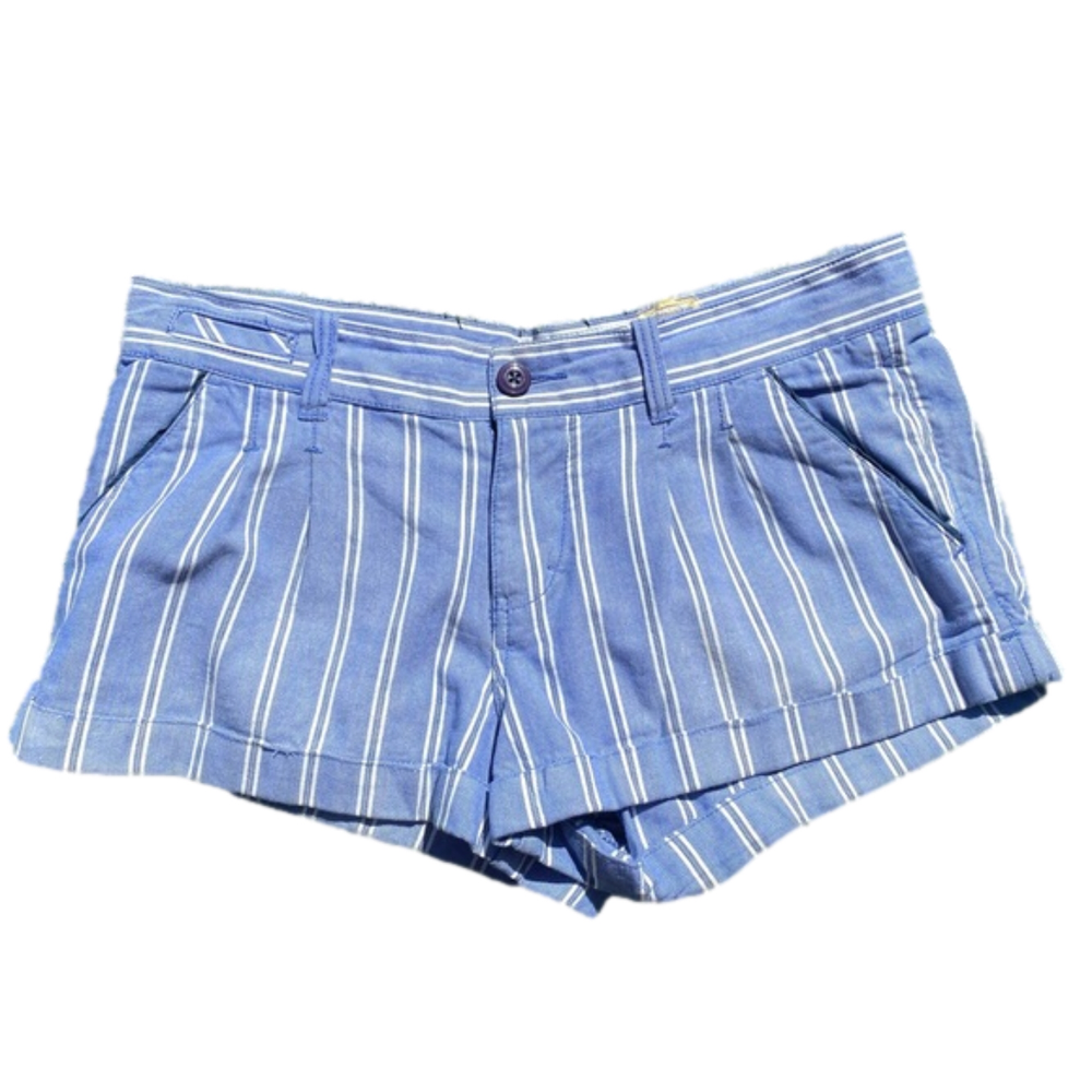 PINK Victorias Secret Sz-10 blue & white striped shorts with cuff